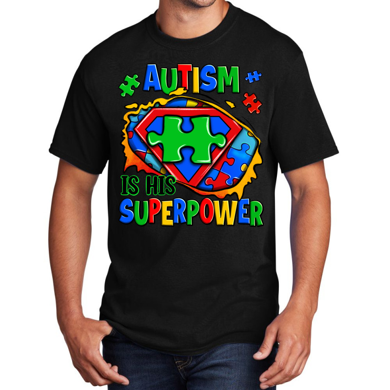 Autism Is His Superpower Ripped Basic T-shirt | Artistshot