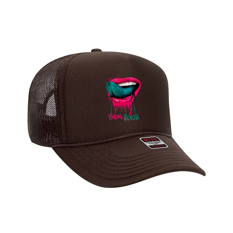 Falling In Reverse   Official Merchandise   Lips Pullover Hoodie Foam Trucker Hat by adam.troare | Artistshot