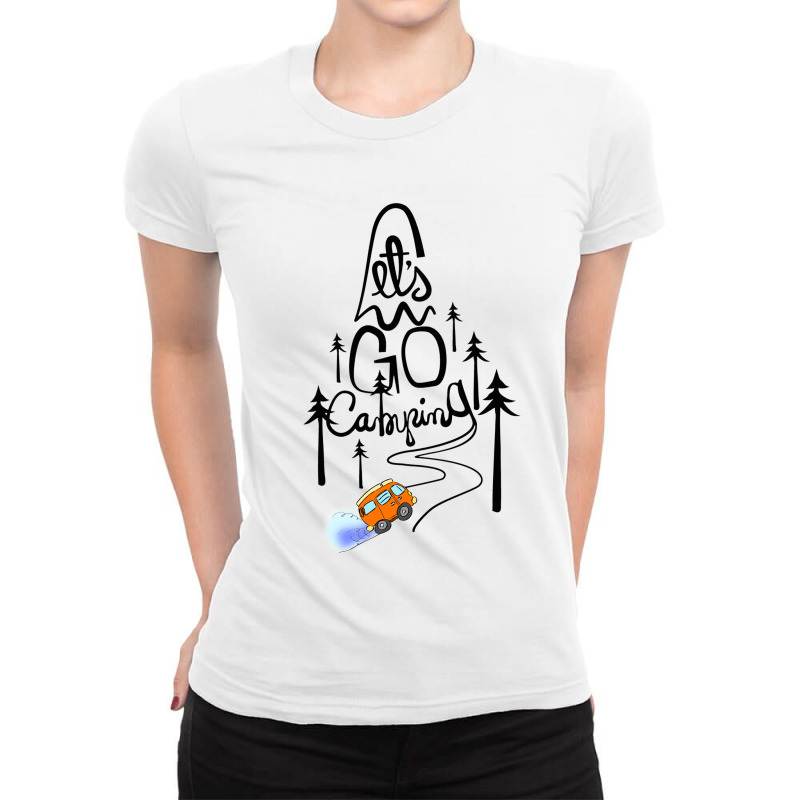 Let Go Camping Ladies Fitted T-Shirt by hoainv | Artistshot