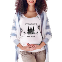 Official Campsite Wine Tester Camping Funny 2 Maternity Scoop Neck T-shirt | Artistshot