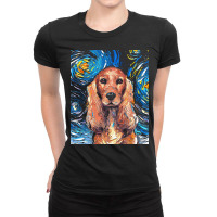 Cocker Spaniel T  Shirt Cocker Spaniel Night Ladies Fitted T-shirt | Artistshot