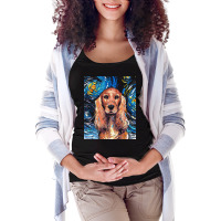 Cocker Spaniel T  Shirt Cocker Spaniel Night Maternity Scoop Neck T-shirt | Artistshot