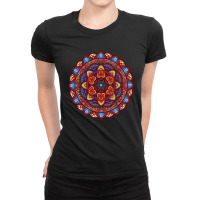 Mandala Art With Floral Motifs Ladies Fitted T-shirt | Artistshot