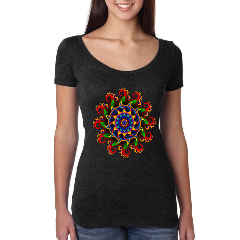 Traditional Diwali Rangoli Art 3d Women's Triblend Scoop T-shirt by chris299 | Artistshot