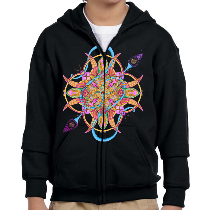 Mandala T  Shirt Tailed Mandala T  Shirt Youth Zipper Hoodie | Artistshot