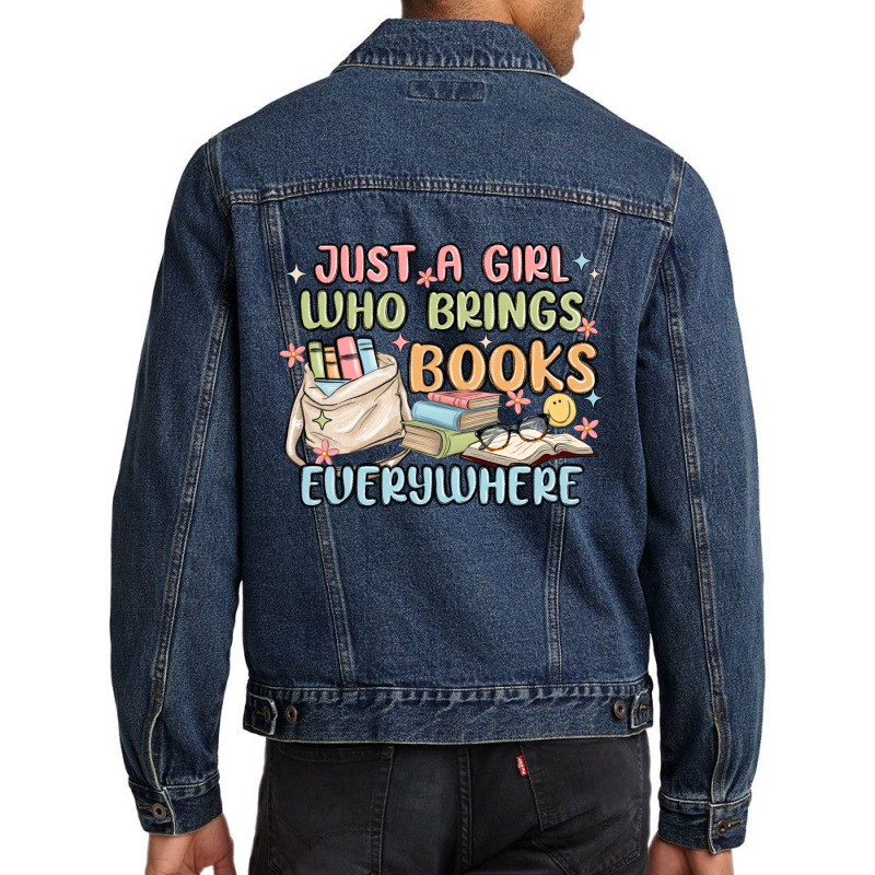 Just A Girl Who Brings Books Everywhere Men Denim Jacket | Artistshot