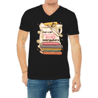 Just A Girl Who Brings Books Everywhere V-neck Tee | Artistshot