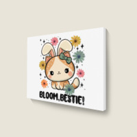 Bloom Bestie Cat Landscape Canvas Print | Artistshot