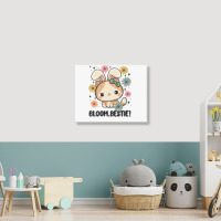 Bloom Bestie Cat Landscape Canvas Print | Artistshot