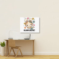 Bloom Bestie Cat Landscape Canvas Print | Artistshot