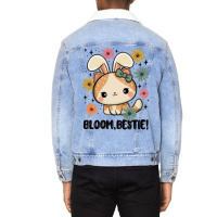 Bloom Bestie Cat Unisex Sherpa-lined Denim Jacket | Artistshot