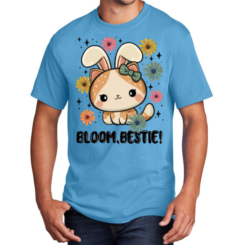 Bloom Bestie Cat Basic T-shirt | Artistshot