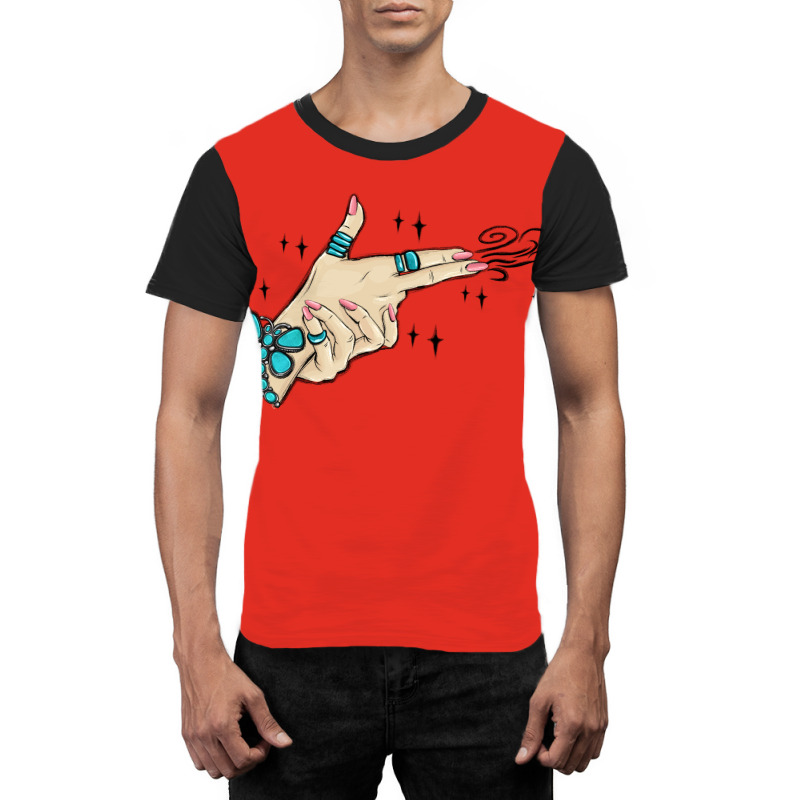 Western Turquoise Gun Hand Graphic T-shirt | Artistshot