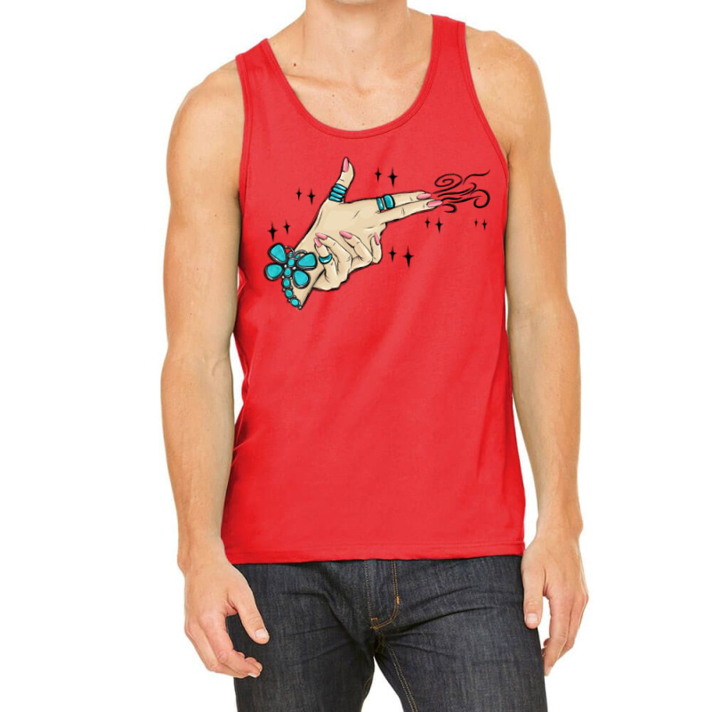 Western Turquoise Gun Hand Tank Top | Artistshot