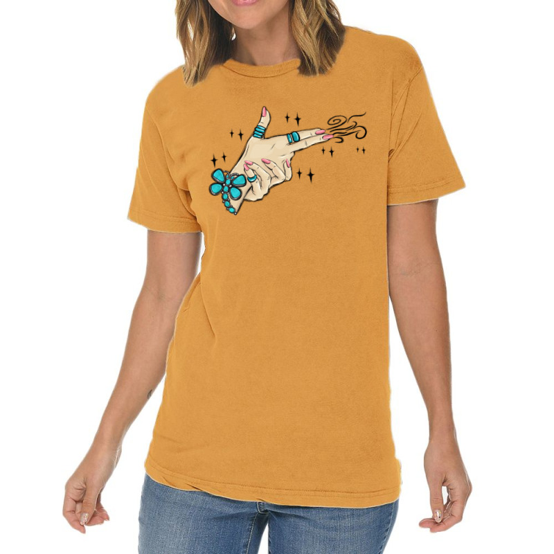 Western Turquoise Gun Hand Vintage T-shirt | Artistshot