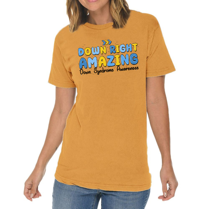 Down Right Amazing Down Syndrome Awareness Vintage T-shirt | Artistshot