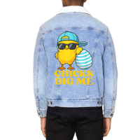 Chicks Dig Me Easter Happy Easter Funny Unisex Sherpa-lined Denim Jacket | Artistshot