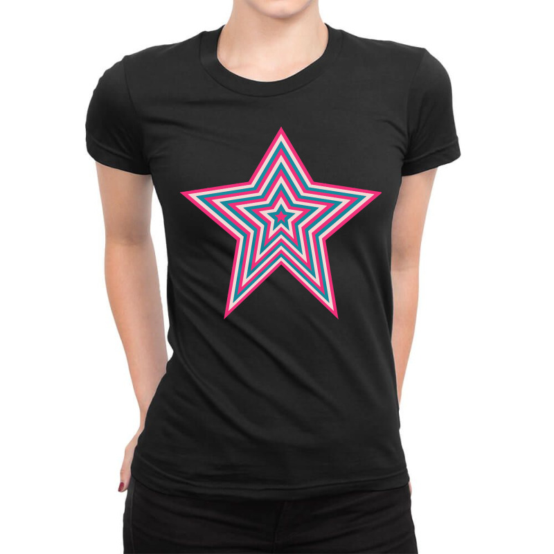 Pop Art T  Shirt Retro Star Ladies Fitted T-Shirt by wrohan578 | Artistshot