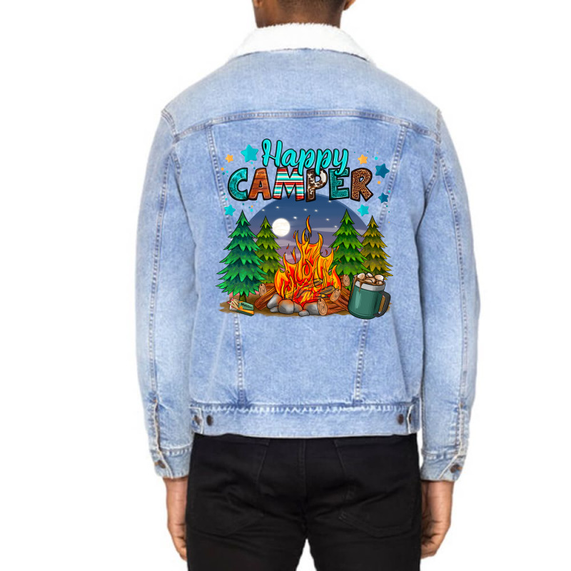 Happy Camper Unisex Sherpa-lined Denim Jacket | Artistshot