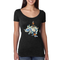 Australian Cattle Riding Dinosaur Halloween Dog Women's Triblend Scoop T-shirt | Artistshot