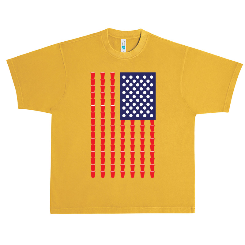 Beer Pong American Flag Urban Heavy T-shirt | Artistshot