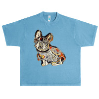 Cute French Bulldog Breed Dog Wearing A Super Hero Costume Over White Urban Heavy T-shirt | Artistshot