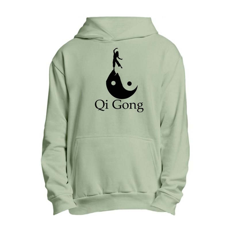 Black Silhouette Art Of Qigong Urban Pullover Hoodie by Yesairish | Artistshot