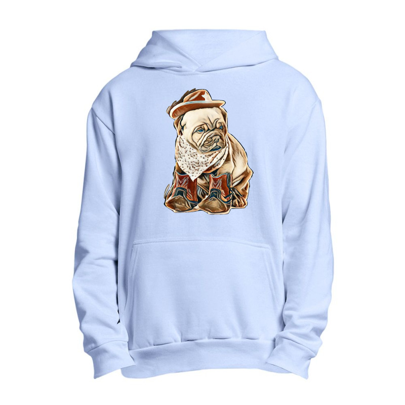 Female Dogue De Bordeaux Puppy Cowgirl On White Background Urban Pullover Hoodie | Artistshot