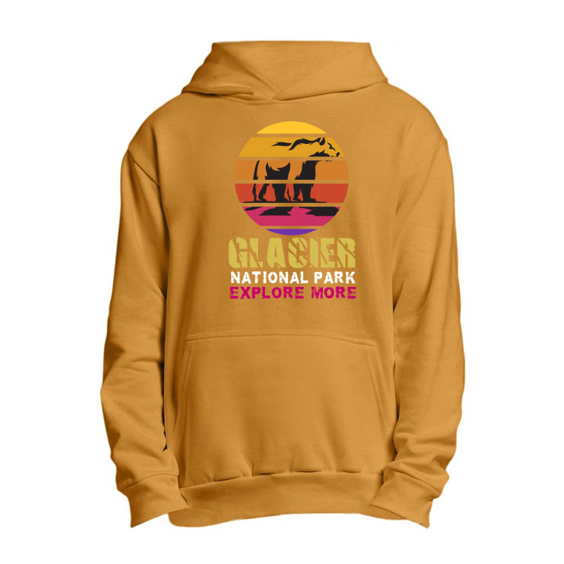 Glacier National Park Shirt Vintage Montana Bear Urban Pullover Hoodie by rardesign | Artistshot