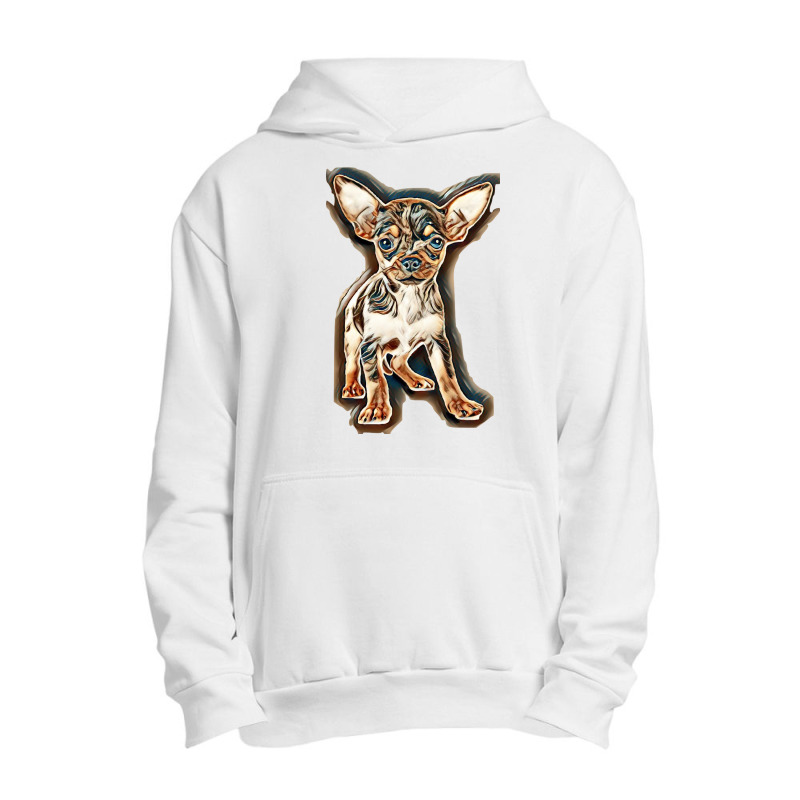 Little Chihuahua In Front Of White Background Urban Pullover Hoodie | Artistshot