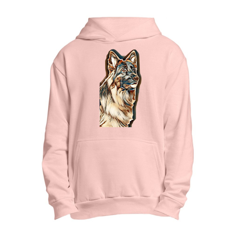 German Shepherd Dog  Isolated  On White Background In Studio Urban Pullover Hoodie by Kemnabi | Artistshot