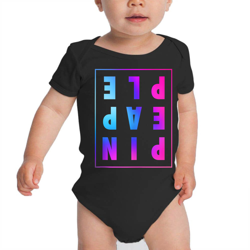 Retro Upside Down Pineapple Swinger Pastel Text Gr Baby Bodysuit | Artistshot