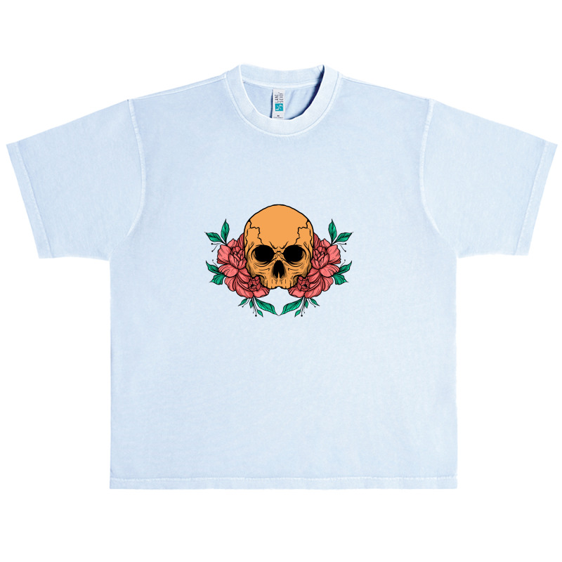 Skull And Flower Urban Heavy T-shirt | Artistshot