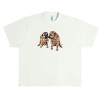 Two Mastiff Dogs Sitting Agai Urban Heavy T-shirt | Artistshot