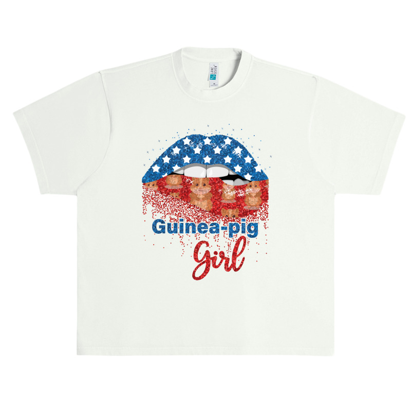 Guinea Pig Girl Pretty American Flag Sexy Biting Lip 4th Of July Usa A Urban Heavy T-shirt | Artistshot