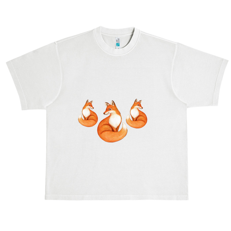 Three Little Foxes In Fox Family I Gift Urban Heavy T-shirt by Bettercallsaul | Artistshot