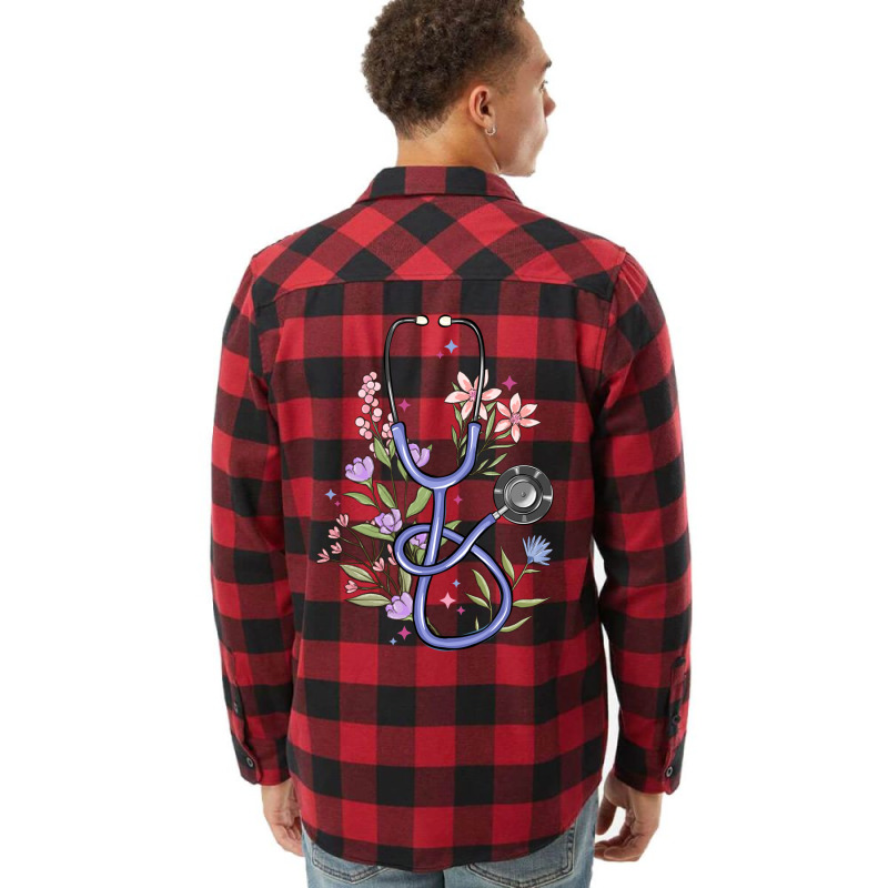 Floral Stethoscope Flannel Shirt | Artistshot