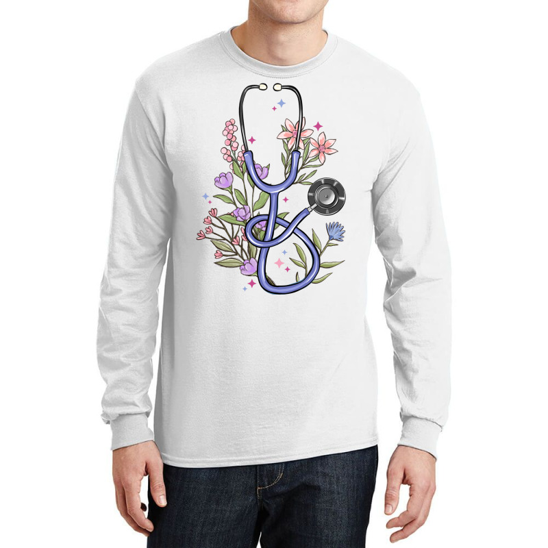 Floral Stethoscope Long Sleeve Shirts | Artistshot