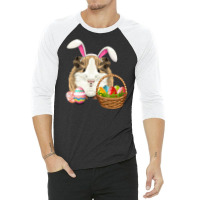 Easter Shirt Guinea Pig Funny Bunny Ears Eggs 3/4 Sleeve Shirt | Artistshot