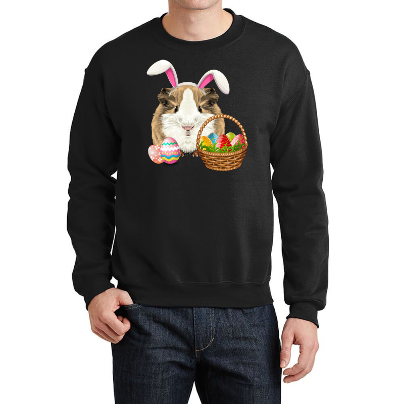 Easter Shirt Guinea Pig Funny Bunny Ears Eggs Crewneck Sweatshirt | Artistshot