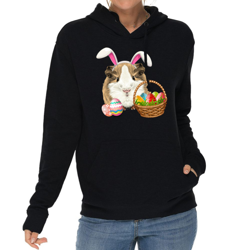 Easter Shirt Guinea Pig Funny Bunny Ears Eggs Lightweight Hoodie | Artistshot