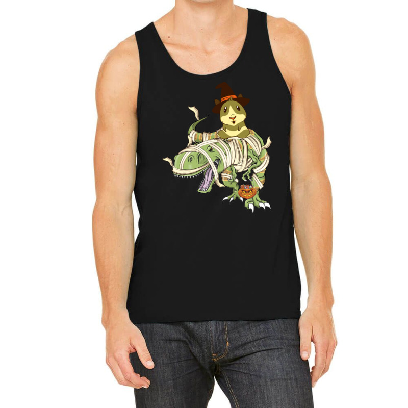 Funny Guinea Pig Riding Mummy T Rex Dinosaur Halloween Tank Top | Artistshot