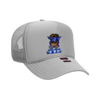 Colon Cancer Warrior Afro Messy Bun Foam Trucker Hat | Artistshot