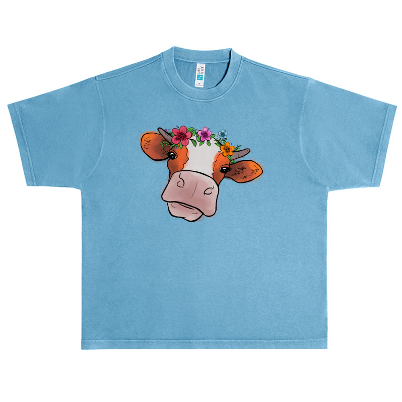 Cow With Flowers Urban Heavy T-shirt | Artistshot