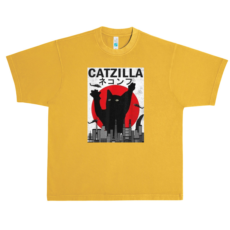 Vintage Catzilla Japanese Sunset Style Urban Heavy T-shirt | Artistshot