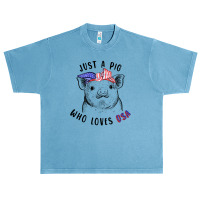 Just A Pig Who Loves Usa Urban Heavy T-shirt | Artistshot