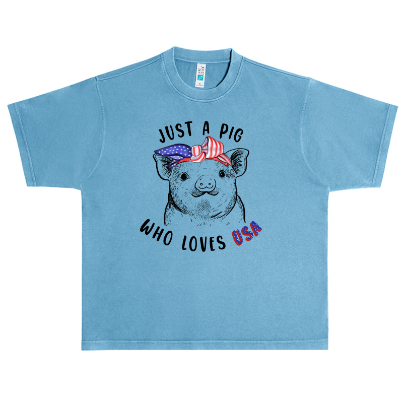 Just A Pig Who Loves Usa Urban Heavy T-shirt by autlu2024 | Artistshot