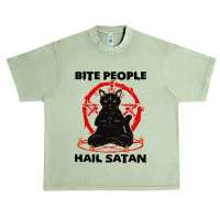 Hail Satan Funny Cat Yoga Urban Heavy T-shirt | Artistshot