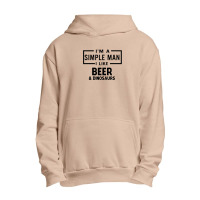 I'm A Simple Man I Like Beer And Dinosaur Urban Pullover Hoodie | Artistshot