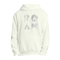 Roam Text Stack Explore Nature Camping Vintage Urban Pullover Hoodie | Artistshot